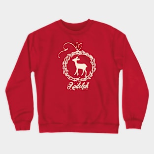 Merry Christmas quotes with cute reindeer design Crewneck Sweatshirt